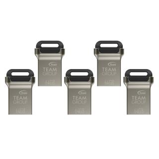 【Team 十銓】C162 64GB 迷你金彩碟 USB 3.2 鋅合金的材質 隨身碟(防潑水+終身保固五入組)