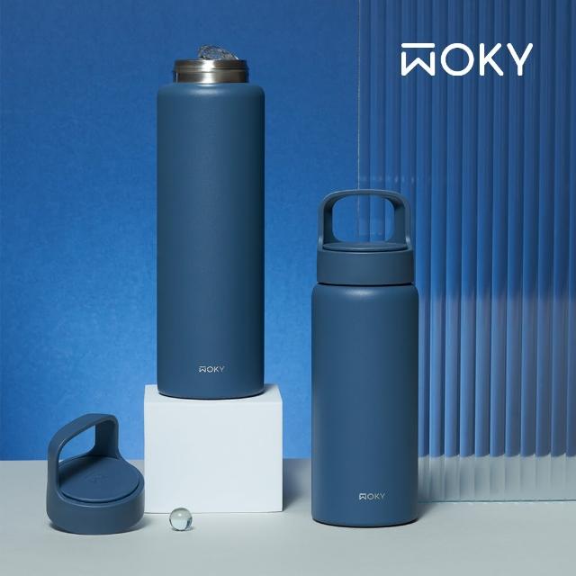 【WOKY 沃廚】輕芯鈦瓷提手運動保溫瓶850ml(運動水壺)