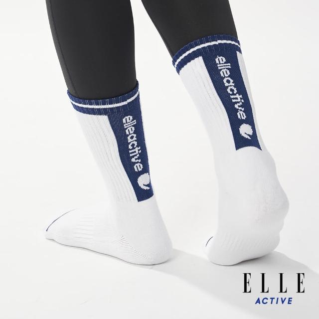 【ELLE ACTIVE】男女適穿 運動休閒中筒襪-深藍色(EA24M2FS201#39)