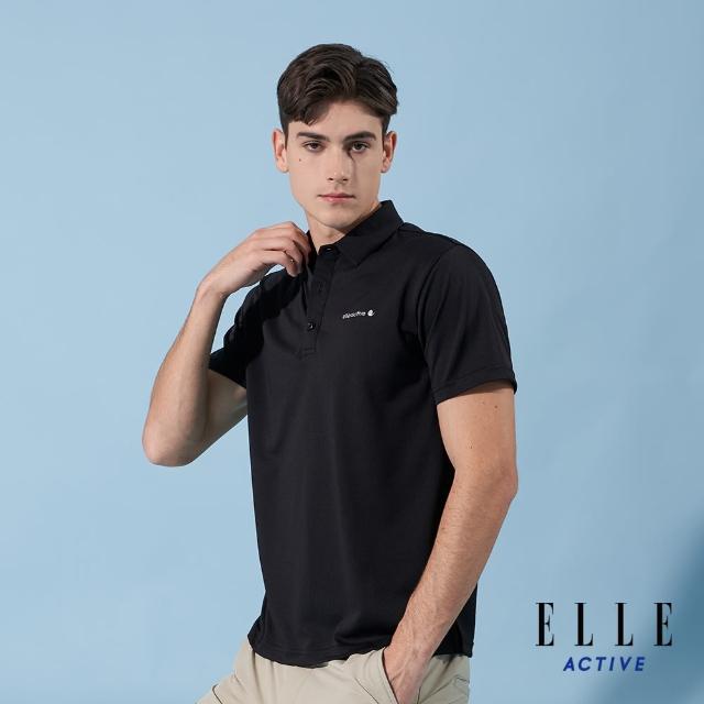 【ELLE ACTIVE】男款 法式經典短袖POLO衫-黑色(EA24M2M1101-99)