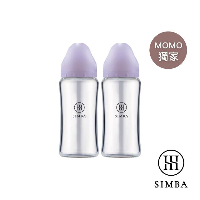 【Simba 小獅王辛巴】蘊蜜質金玻璃寬口防脹氣奶瓶2入組(270ml/新生專用/momo獨家/主導式餵奶專用)