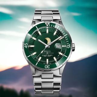 【BALL 波爾】B4_Roadmaster 300米防水月相機械腕錶-40mm綠(DM3150B-S13J-GR)