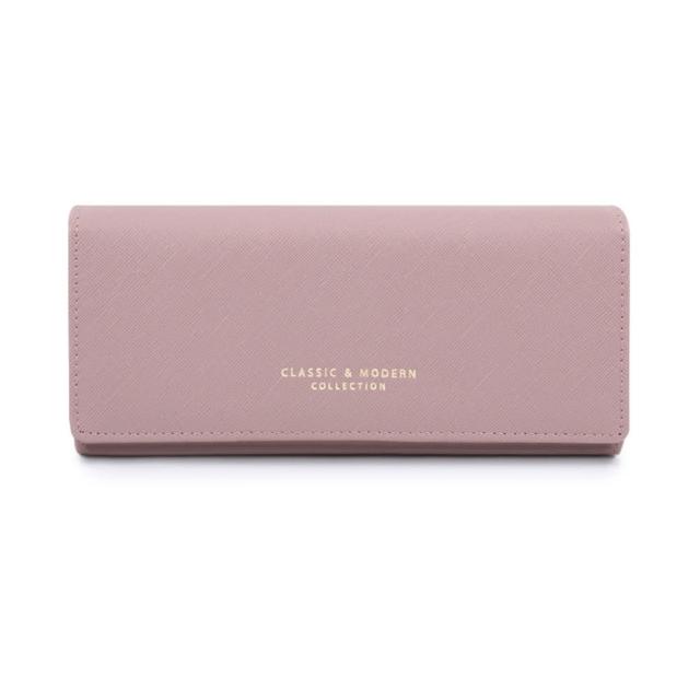 【Haoner】質感十字紋長夾 皮夾 錢包 女夾 女長夾(零錢包 女生長夾 女包 女皮夾)