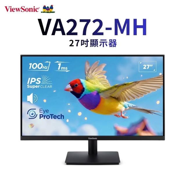 【ViewSonic 優派】(2入組)VA272-MH  27型 IPS 100Hz 護眼電腦螢幕(內建喇叭/1ms)