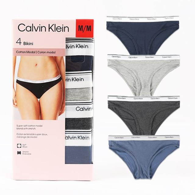 【Calvin Klein 凱文克萊】emballage 經典三角女內褲 透氣棉質 混搭色 4件一組(ck內褲4件超值組)