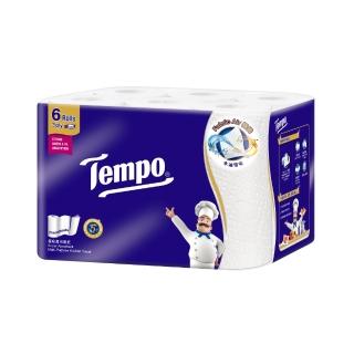 12716666 OL 【TEMPO】極吸萬用3層捲筒廚房紙巾/120張共24捲入/箱購(萬用紙巾/廚房料理必備/食安認證/擦手紙)