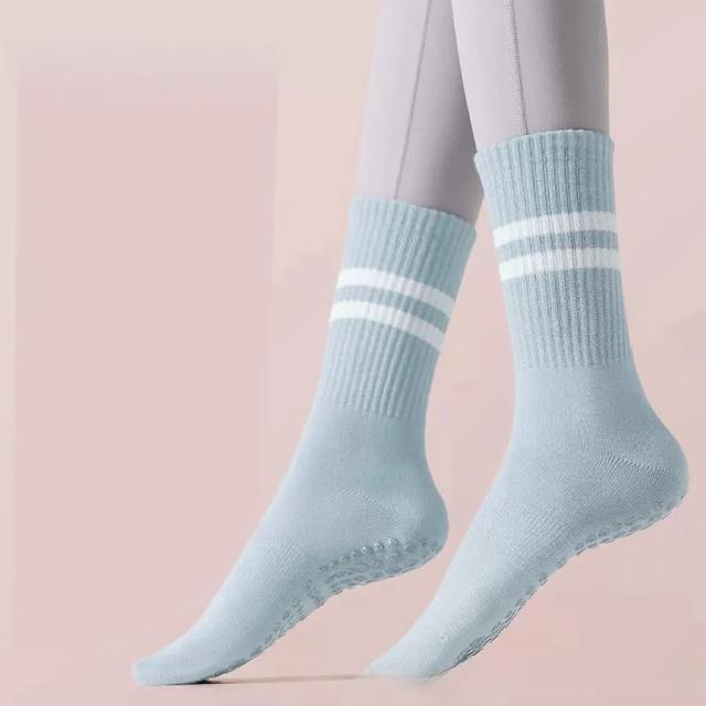 【SeasonsBikini】買1送1 韓系多色皮拉提斯瑜珈防滑中筒襪子(皮拉提斯襪子珈防襪防滑襪中筒襪學生襪)