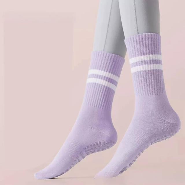 【SeasonsBikini】買1送1 韓系多色皮拉提斯瑜珈防滑中筒襪子(皮拉提斯襪子珈防襪防滑襪中筒襪學生襪)