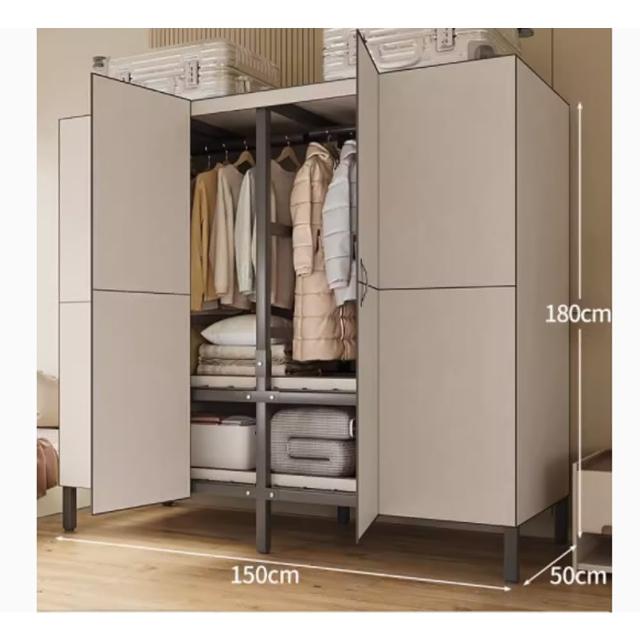 【諾必行】家用臥室折疊簡易衣櫃衣架-150*50*180cm(衣櫥 衣架 簡易衣櫃 開放衣櫃)