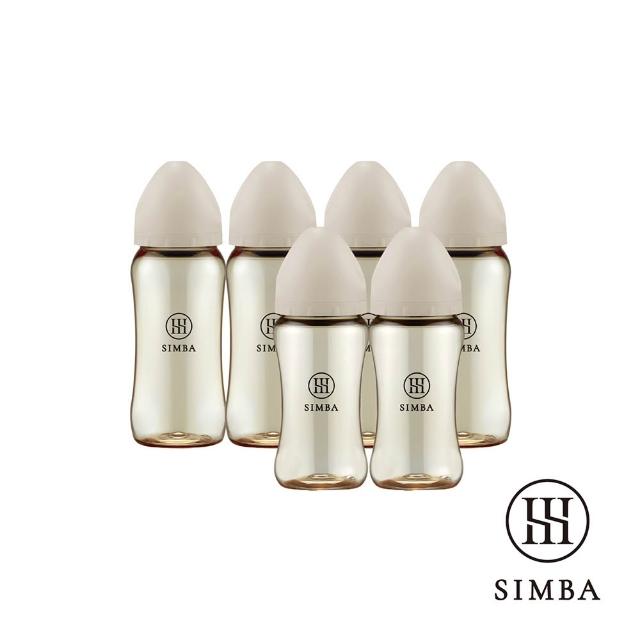 【Simba 小獅王辛巴】全齡適用-蘊蜜鉑金PPSU寬口防脹氣奶瓶(4大2中/主導式餵奶專用)