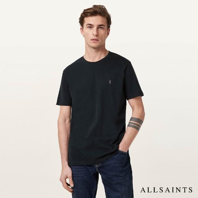 【ALLSAINTS】BRACE 公羊頭骨刺繡純棉修身短袖T恤素T MD131G(多色任選)