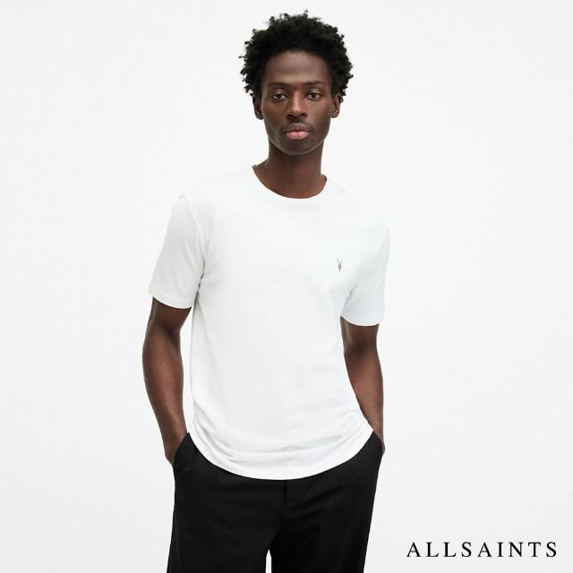 【ALLSAINTS】BRACE 公羊頭骨刺繡純棉修身短袖T恤素T MD131G(多色任選)