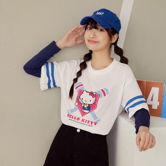 【OB 嚴選】KITTY運動會純棉棒球印花短TEE 《IK0030》