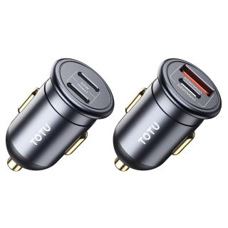 【TOTU】30W Type-C雙孔車用充電器 PD3.0+USB點菸器車充 車載快充充電頭