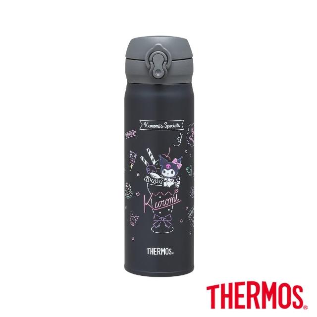 【THERMOS 膳魔師】酷洛米不鏽鋼吸管真空保冷瓶550ml+輕量彈蓋保溫瓶500ml(FHL-551KU+JNL-504KU)