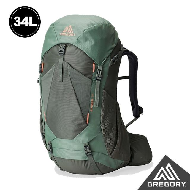 【Gregory】女 34L AMBER 登山背包 登山包 地衣綠 極境藍(透氣背板 臀帶 多日登山包 水袋包 睡袋隔間)