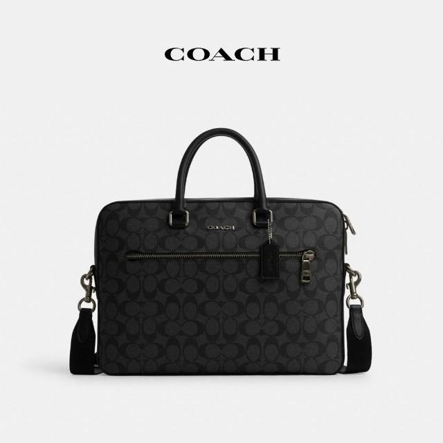 【COACH】蔻馳官方直營 ETHAN 經典Logo 纖巧型公事包 電腦包 筆電包 商務包-多款任選(CR271/CV917)