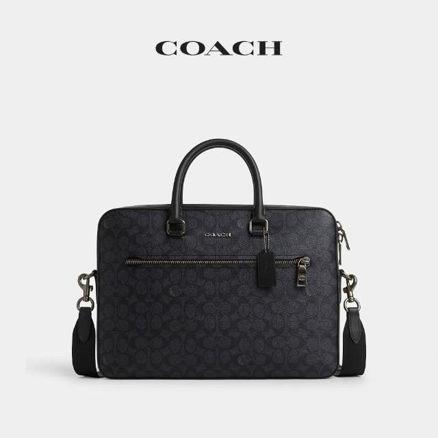 【COACH】蔻馳官方直營 ETHAN 經典Logo 纖巧型公事包 電腦包 筆電包 商務包-多款任選(CR271/CV917)