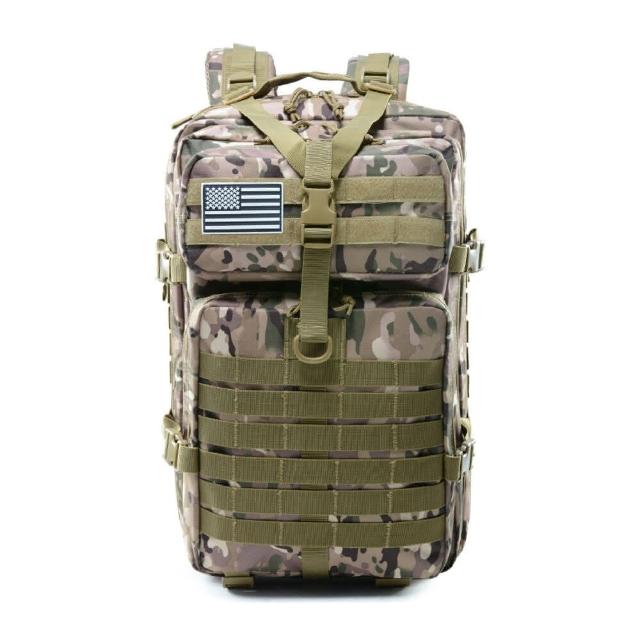【Plenty 精選良品】50L防潑水戰術後背包(防水包 軍風迷彩 戰術背包 後背包 大容量)