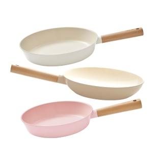 【NEOFLAM】陶瓷輕量IH雙鍋組28+26平底鍋再贈24平底鍋(IH爐可用鍋/非鐵氟龍不沾塗層/買一送一)