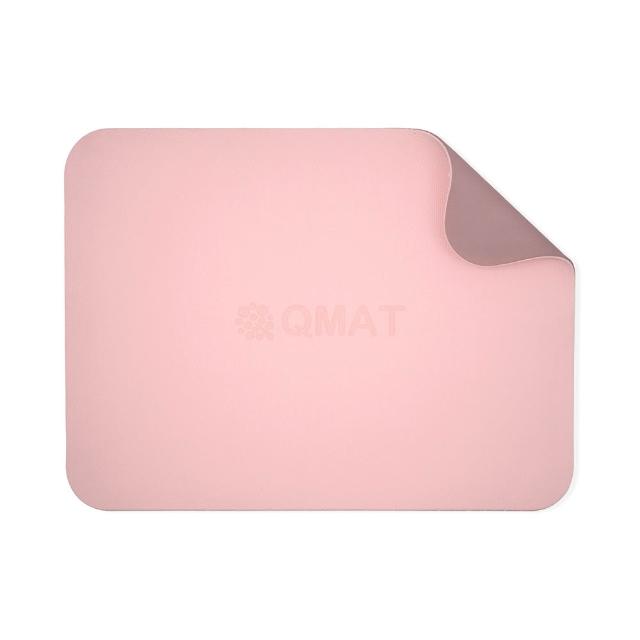 【QMAT】4MM攜帶型超慢跑墊 台灣製(45*60CM 附中間束帶 雙面雙色雙壓紋 跪墊 倒立墊 腳墊)