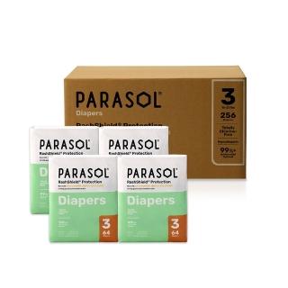 【PARASOL】進化版｜Clear+Dry 新科技水凝尿布 囤貨箱購組 黏貼型M-XL(4包/箱)