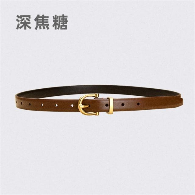 【LEESA】真皮腰帶\皮帶女\復古皮帶\精品皮帶\牛皮皮帶\女款皮帶\細腰帶\細皮帶\皮具\韓國