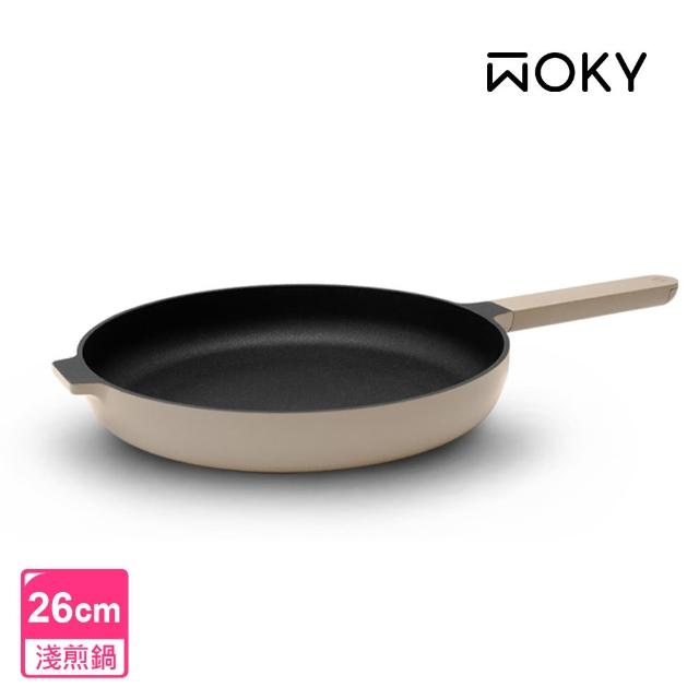 【WOKY 沃廚】哈哈鍋2.0雙鍋組-26cm淺煎鍋(Ticera系列/不沾鍋/平底鍋)