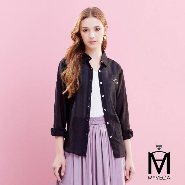 【MYVEGA 麥雪爾】MA天絲透膚微光澤長袖襯衫-共三色(女上衣/高含棉/純棉/T恤/襯衫)