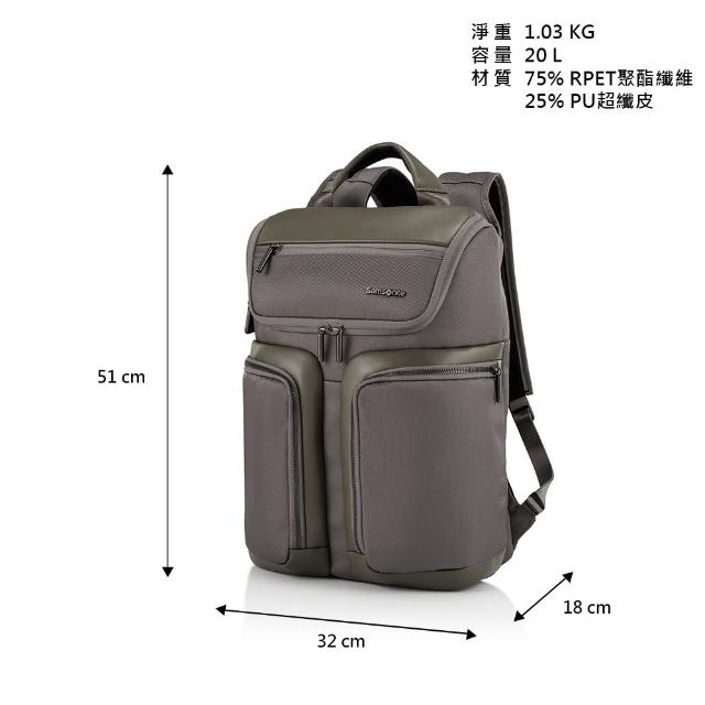 【Samsonite 新秀麗】HOLBORN 商務休閒多層輕量多功能筆電後背包/雙肩包/通勤包/電腦包15.6吋(多色可選)