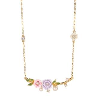 【巴黎精品】現貨+預購 項鍊琺瑯吊墜(玫瑰花朵水晶珍珠女飾品a1gf30)