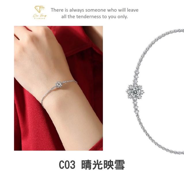 【CF Diamond】2026新品上市｜momo獨家 (生日 禮物 1克拉 項鍊 戒指 耳環 手鍊 莫桑鑽 培育鑽)