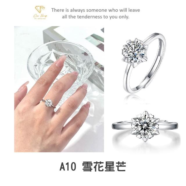【CF Diamond】七夕情人節｜2026新品上市｜momo獨家 (生日 禮物 1克拉 項鍊 戒指 耳環 手鍊 莫桑鑽 培育鑽)