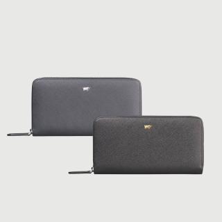 【BRAUN BUFFEL 德國小金牛】尚恩A 12卡拉鍊長夾-黑色(BF354-602-BK) 錢包送禮推薦