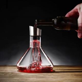 【奢華享受】歐式高檔水晶玻璃冰山醒酒壺(1600ml 瀑布 醒酒器 紅酒醒酒瓶 白酒 葡萄酒 派對宴會 擺飾)