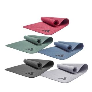 【adidas 愛迪達】環保壓紋瑜珈墊-4mm(多色可選 健身墊 運動墊)