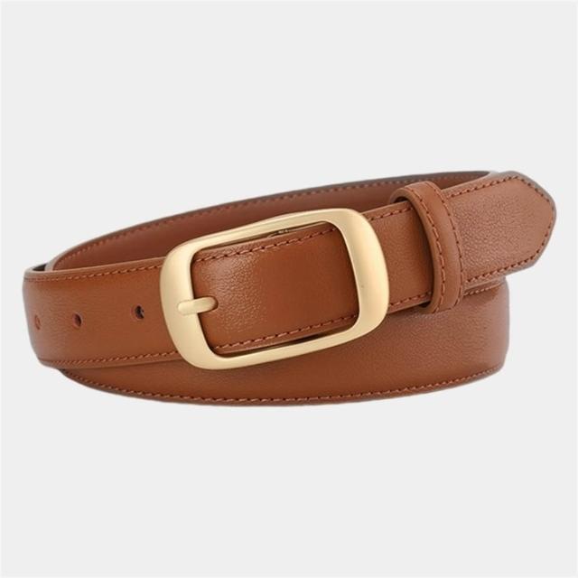 【LEESA】牛皮帶\褲帶\精品皮帶\經典腰帶\真皮皮帶女\腰帶\時尚腰帶\高級感\黑色皮帶\金屬