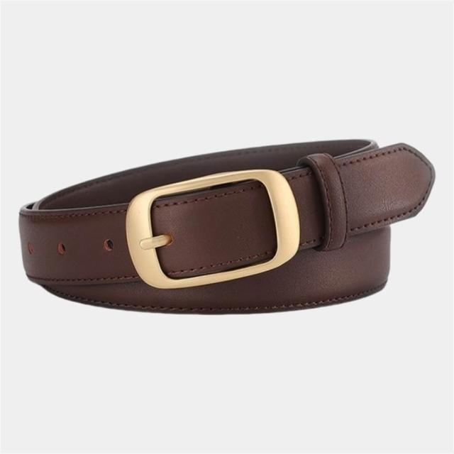 【LEESA】牛皮帶\褲帶\精品皮帶\經典腰帶\真皮皮帶女\腰帶\時尚腰帶\高級感\黑色皮帶\金屬