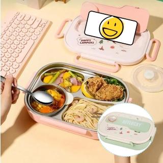 【A&R】316不鏽鋼4格餐盤組小孩子才做選擇款 1500ML餐具+湯碗二色任選(可微波 環保便當盒 兒童餐盤 卡通)