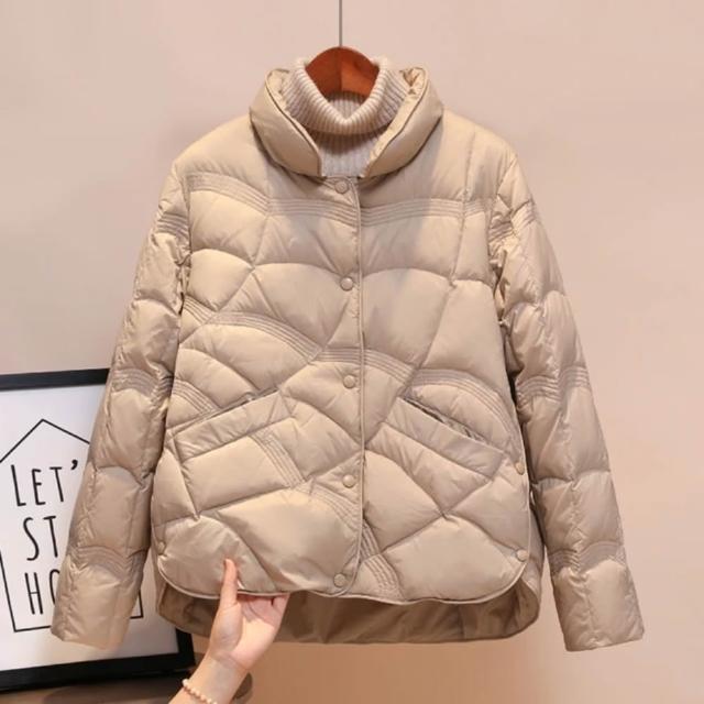 【巴黎精品】極速出貨 真90%鴨絨輕羽絨外套羽絨衣(保暖中長款復古休閒立領女外套4款a1hd19 2O)