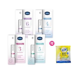 【Vaseline 凡士林】全能精華潤唇膏1.8gx3入(舒緩修護/淡紋彈潤/柔嫩磨砂/煥亮潤色)