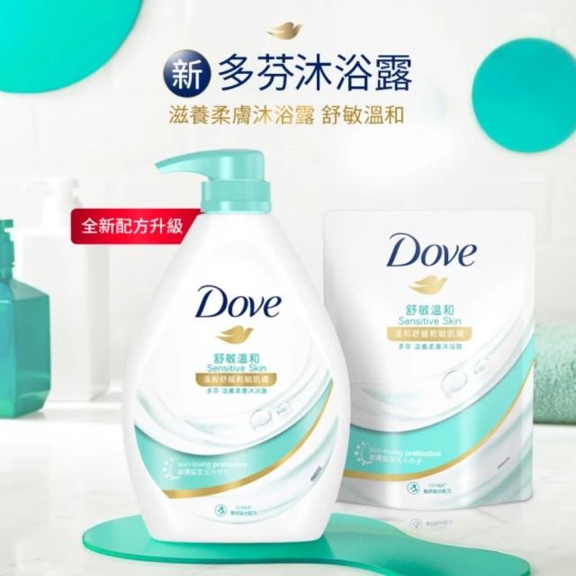 【Dove 多芬】滋養系列柔膚沐浴乳補充包12入/箱(滋養柔嫩/舒敏溫和/清爽水嫩/桃悅水透)