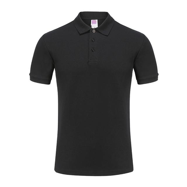 【LEESA】全棉POLO\上衣\襯衫領\POLO衫\翻領短袖\黑色POLO衫\素面POLO\團衣\上班穿搭\情侶