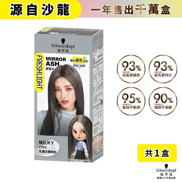 【Schwarzkopf 施華蔻】FRESHLIGHT染髮霜/泡泡染(15色任選/銀雪灰/亞麻冷灰亮麗金/淺啡奶茶)