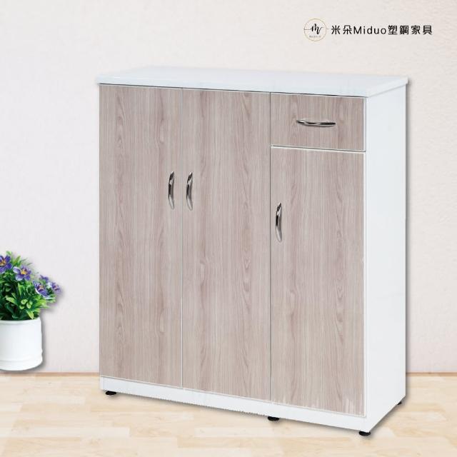 【Miduo 米朵塑鋼家具】3.2尺三門一抽塑鋼鞋櫃 楓木系列-防水塑鋼鞋櫃