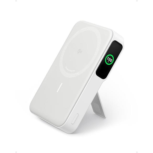 【Anker】官方授權直營 A1654 磁吸行動電源 10000mAh Qi2 27W(白/Wh標示/數顯/支架/Magsafe)