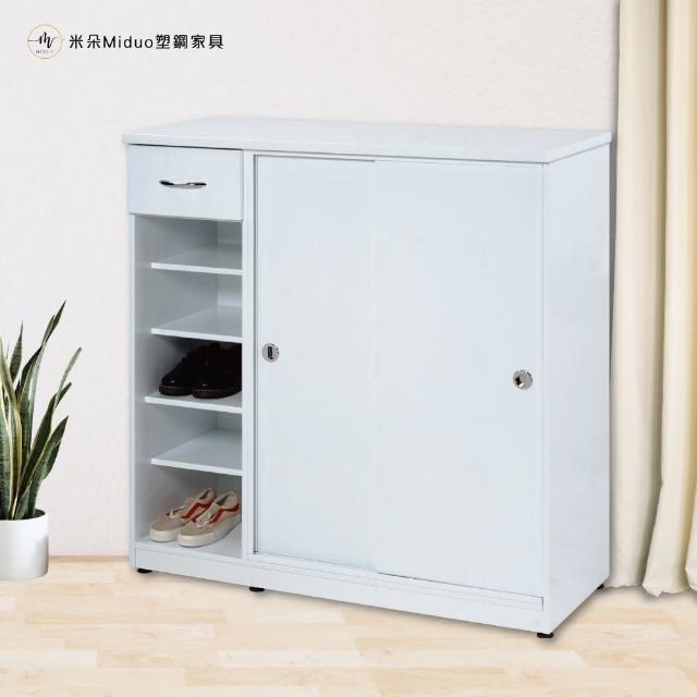 【Miduo 米朵塑鋼家具】3.6尺拉門一抽屜 左開放塑鋼鞋櫃 楓木色系列 塑鋼防水家具