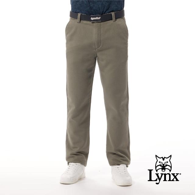 【Lynx Golf】男款混紡材質彈性舒適經典百搭素面卡其褲平口休閒長褲(卡其色)