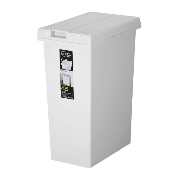 【日本 TONBO】UNEED系列翻蓋對開垃圾桶45L
