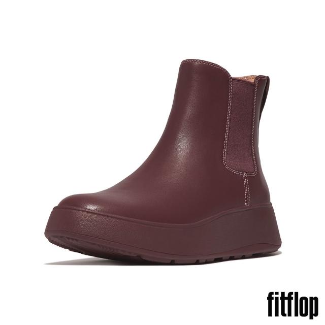 【FitFlop】F-MODE 皮革/麂皮/羊毛厚底切爾西靴-女(多色)